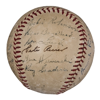 1948 Brooklyn Dodgers Team Signed ONL Frick Baseball With 23 Signatures Including Jackie Robinson and Branch Rickey! & Campanella (PSA/DNA)